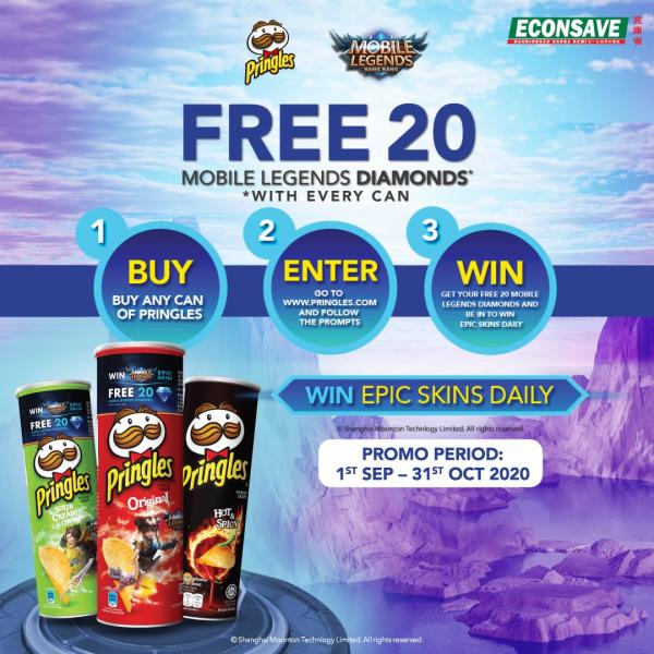 Econsave Buy Pringles FREE Mobile Legends Diamonds Promotion (1 Sep 2020 - 31 Oct 2020)