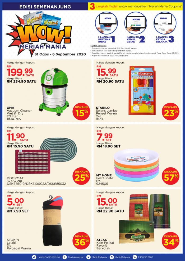 MYDIN Meriah Mania Coupons Promotion (31 Aug 2020 - 6 Sep 2020)