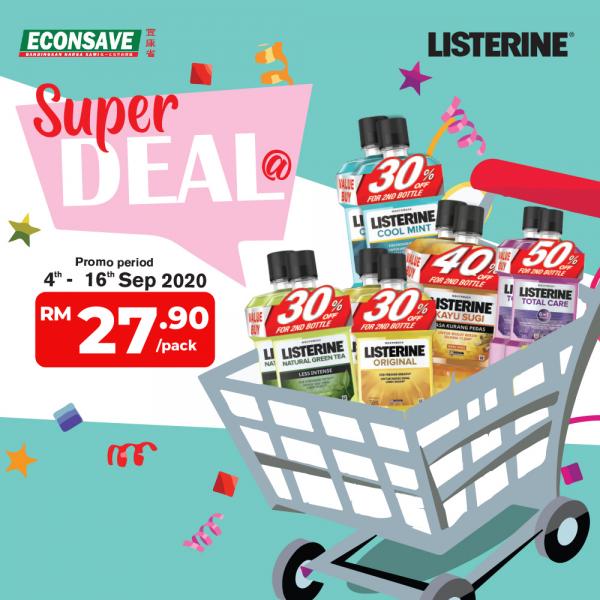 Econsave Listerine Super Deal Promotion (4 Sep 2020 - 16 Sep 2020)