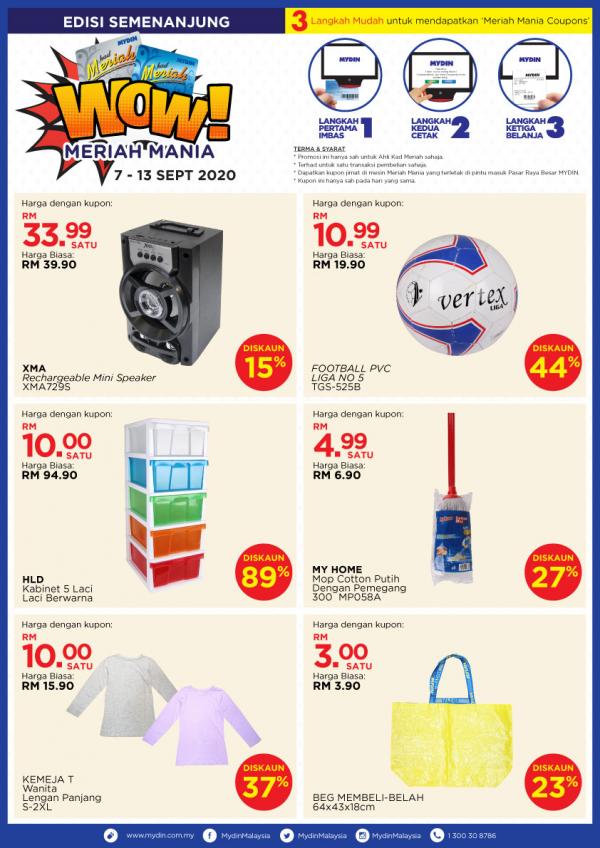 MYDIN Meriah Mania Coupons Promotion (7 Sep 2020 - 13 Sep 2020)