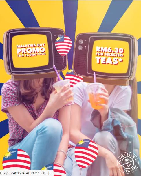 The Coffee Bean Malaysia Day Promotion RM6.30 for Selected Teas (15 Sep 2020 - 16 Sep 2020)