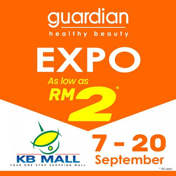 Guardian Expo As Low As RM2 at KB Mall (7 Sep 2020 - 20 Sep 2020) Guardian Expo As Low As RM2 at KB Mall (7 Sep 2020 - 20 Sep 2020)