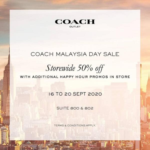 Coach Malaysia Day Sale Storewide 50% OFF at Genting Highlands Premium Outlets (16 Sep 2020 - 20 Sep 2020)