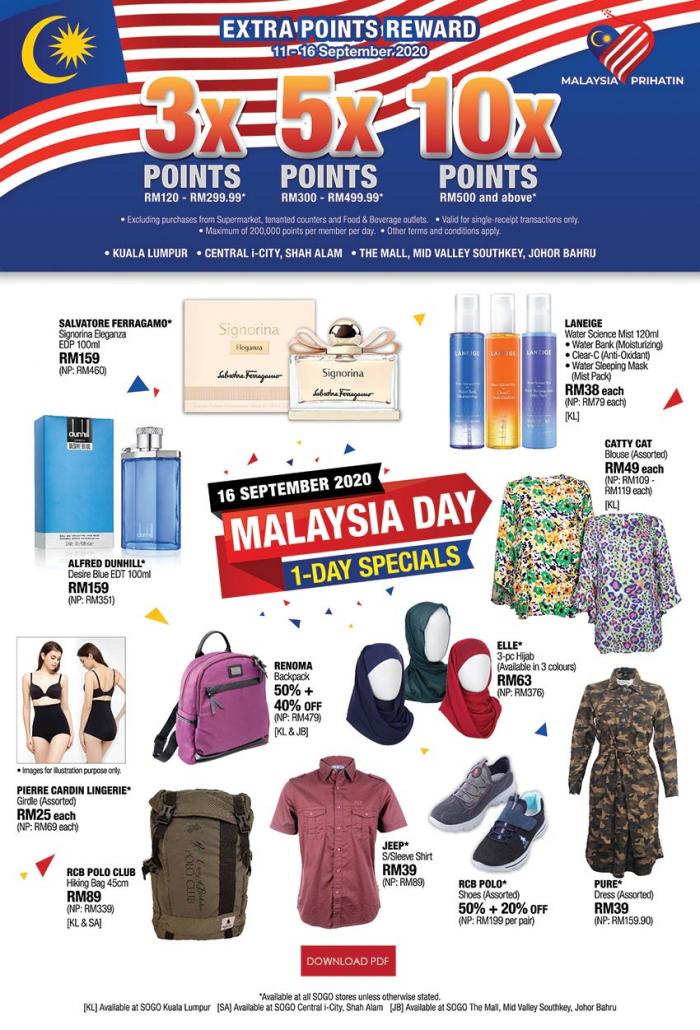 SOGO Malaysia Day Sale (16 Sep 2020)