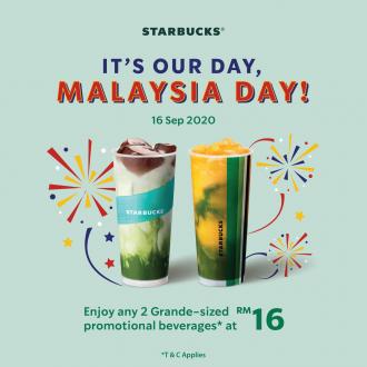 Starbucks Malaysia Day Promotion 2 Grande-Sized @ RM16 (16 September 2020)