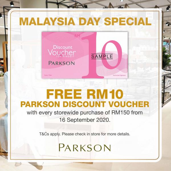 Parkson Malaysia Day FREE Voucher Promotion (16 Sep 2020)