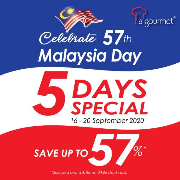 La Gourmet Malaysia Day Promotion Save Up To 57% (16 Sep 2020 - 20 Sep 2020) La Gourmet Malaysia Day Promotion Save Up To 57% (16 Sep 2020 - 20 Sep 2020)
