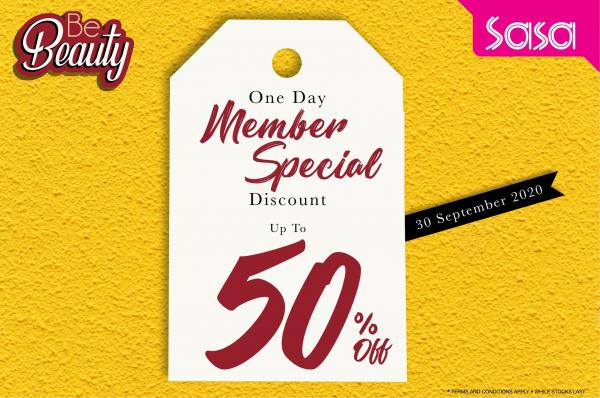 Sasa Member Special Sale Discount Up To 50% OFF (30 Sep 2020)