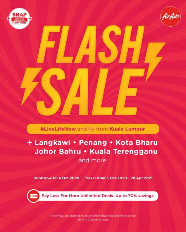 AirAsia Flash Sale from only RM12 (1 Oct 2020 - 4 Oct 2020)