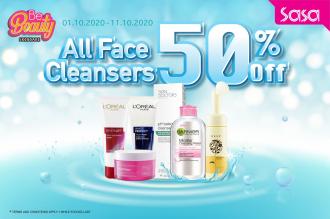Sasa All Face Cleansers 50% OFF Sale (1 October 2020 - 11 October 2020)