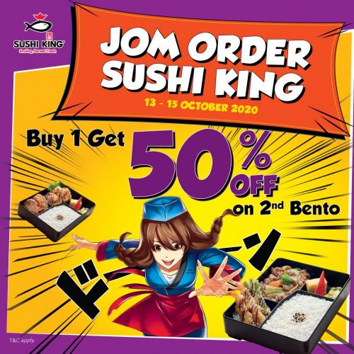 Sushi King Bento Promotion 2nd @ 50% OFF (13 Oct 2020 - 15 Oct 2020)
