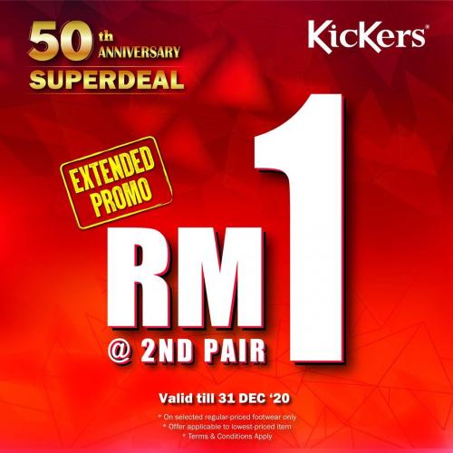 Kickers Special Sale 2nd Pair @ RM1 at Johor Premium Outlets (12 Oct 2020 - 31 Dec 2020)