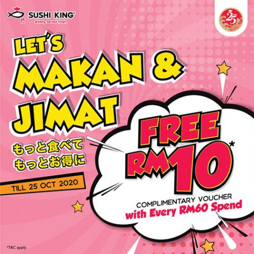 Sushi King Makan & Jimat Promotion FREE RM10 Voucher (12 Oct 2020 - 25 Oct 2020)