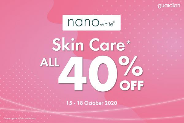Guardian Nano White Skincare Sale 40% OFF (15 Oct 2020 - 18 Oct 2020) Guardian Nano White Skincare Sale 40% OFF (15 Oct 2020 - 18 Oct 2020)