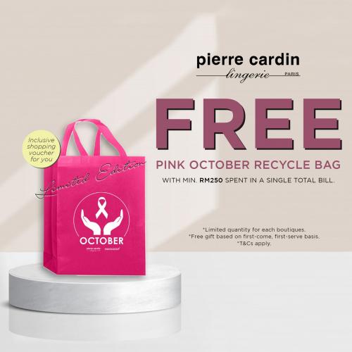 Pierre Cardin Lingerie FREE Pink October Recycle Bag Promotion