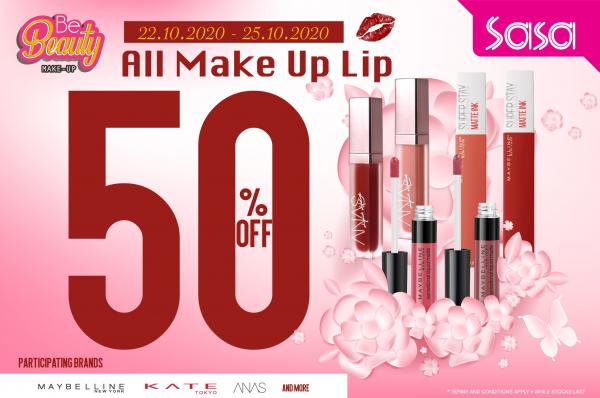 Sasa Lip Make-Up Promotion 50% OFF (22 Oct 2020 - 25 Oct 2020)