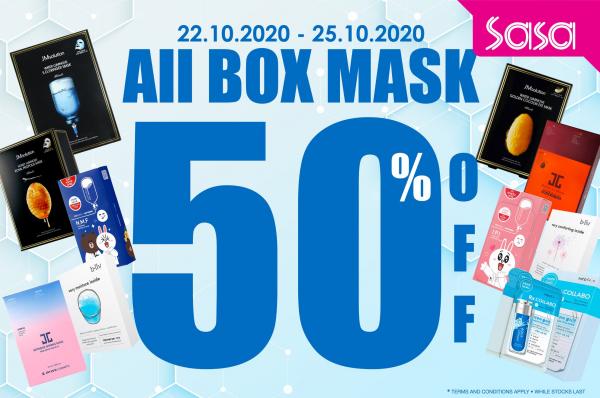 Sasa Box Mask Promotion 50% OFF (22 Oct 2020 - 25 Oct 2020)
