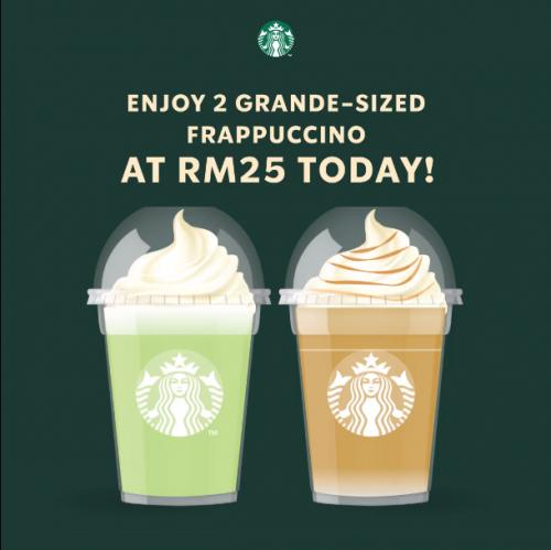 Starbucks Frappuccino Promotion 2 Grande-sized @ RM25 (23 Oct 2020)