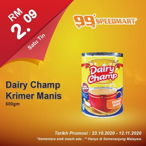 99 Speedmart Dairy Champ & Indomie Promotion (23 Oct 2020 - 12 Nov 2020)