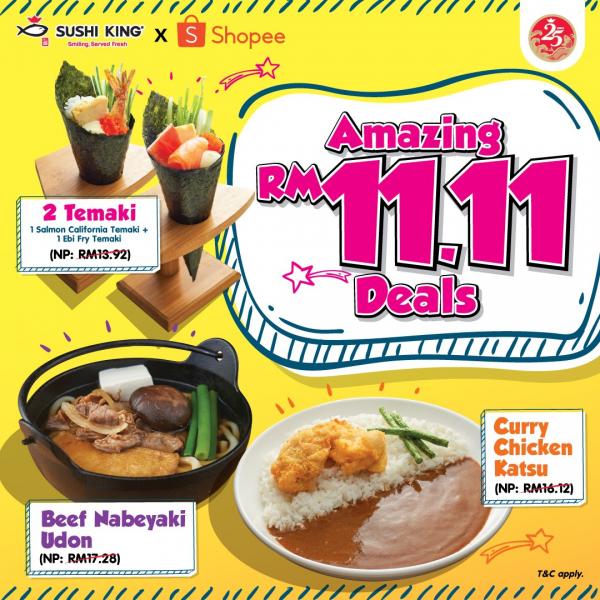 Sushi King 11.11 Sale RM11.11 Deals on Shopee (11 Nov 2020)