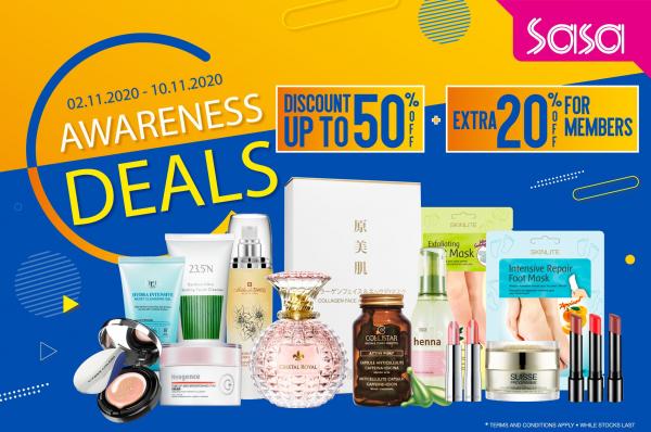 Sasa Awareness Deals Promotion Discount Up To 50% (2 Nov 2020 - 10 Nov 2020)