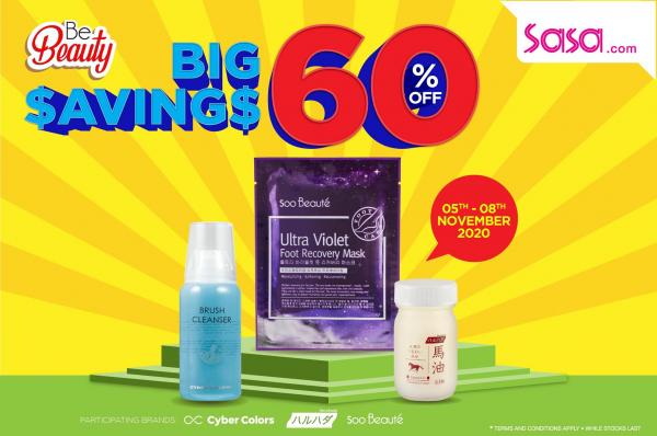 Sasa Online Big Saving Sale 60% OFF (5 Nov 2020 - 8 Nov 2020)