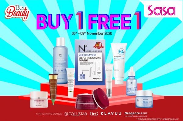 Sasa Skincare Buy 1 FREE 1 Promotion (5 Nov 2020 - 8 Nov 2020)