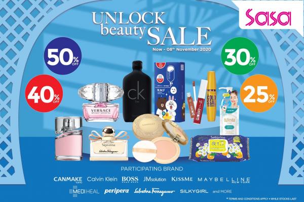 Sasa Unlock Beauty Sale Up To 50% OFF (valid until 8 Nov 2020)