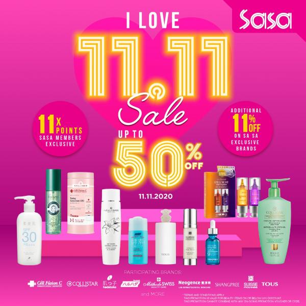 Sasa 11.11 Sale Up To 50% OFF (11 Nov 2020)
