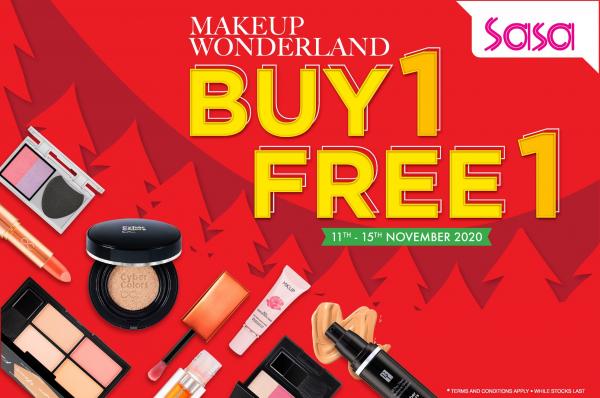Sasa Makeup Wonderland Buy 1 FREE 1 Promotion (11 Nov 2020 - 15 Nov 2020)