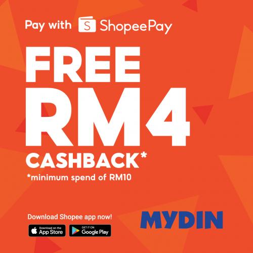 MYDIN RM4 Cashback Promotion pay with ShopeePay (valid until 31 Dec 2020)