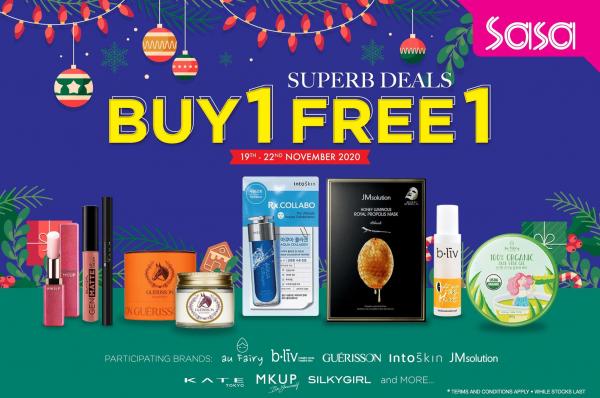 Sasa Superb Deals Buy 1 Free 1 Promotion (19 Nov 2020 - 22 Nov 2020)