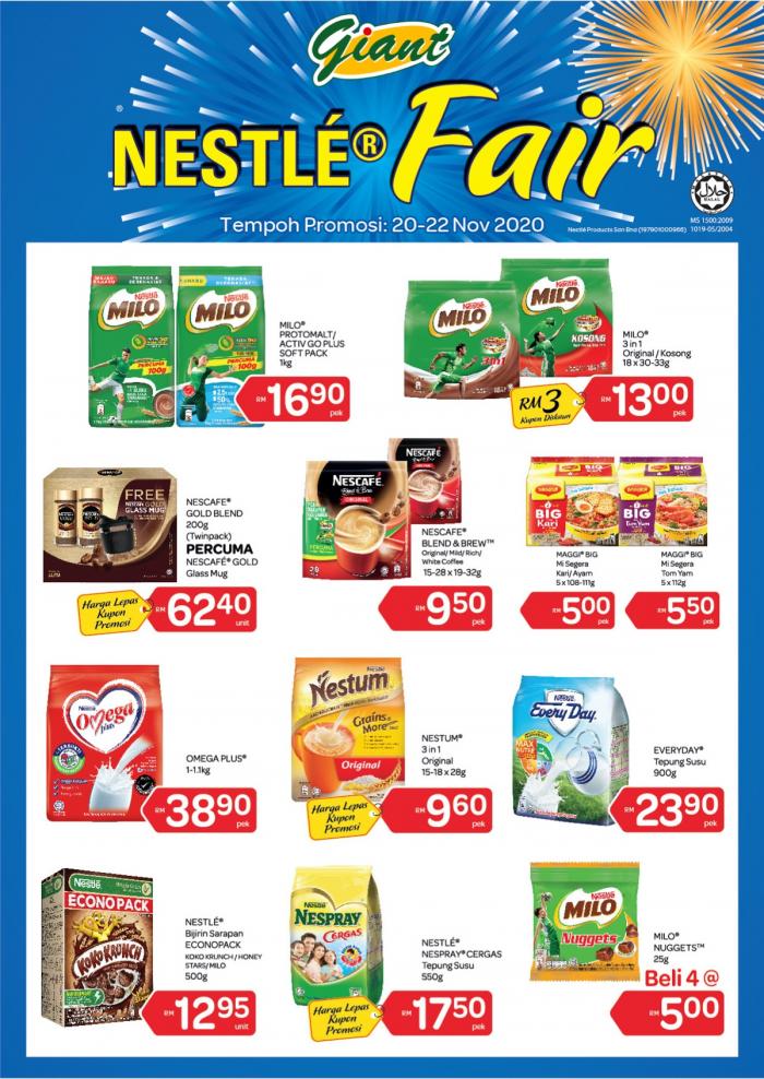 Giant Nestle Fair Promotion (20 Nov 2020 - 22 Nov 2020)