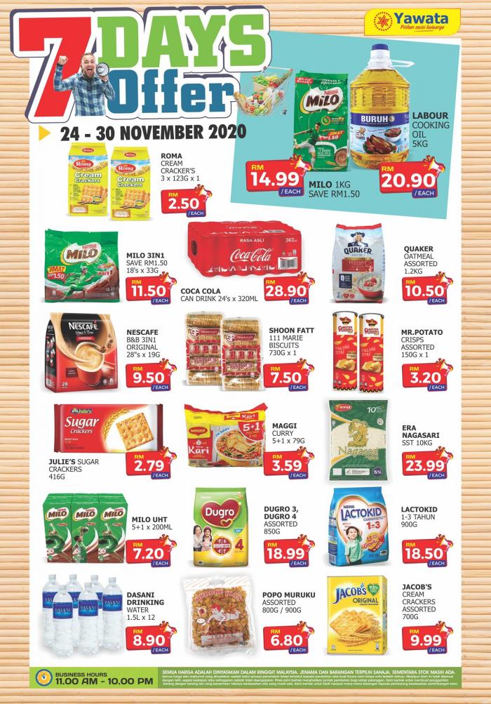 Pasaraya Yawata 7 Days Offer Promotion (24 Nov 2020 - 30 Nov 2020) Pasaraya Yawata 7 Days Offer Promotion (24 Nov 2020 - 30 Nov 2020)