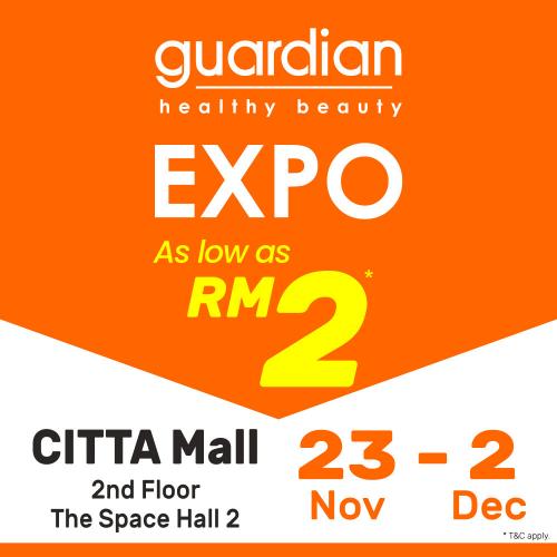 Guardian Expo As Low As RM2 at Citta Mall (23 Nov 2020 - 2 Dec 2020)
