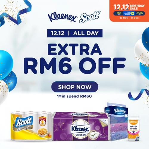 Kleenex 12.12 Sale Extra RM6 OFF on Shopee (12 Dec 2020) Kleenex 12.12 Sale Extra RM6 OFF on Shopee (12 Dec 2020)
