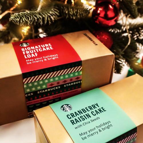 Starbucks Signature Fruitcake Loaf and Cranberry Raisin Cake