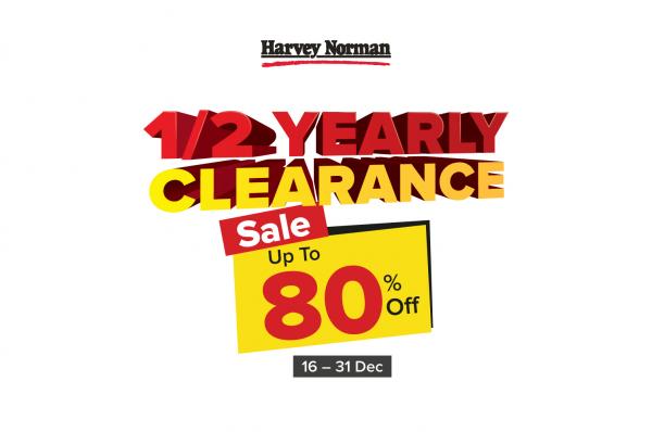 Harvey Norman 1/2 Yearly Clearance Sale Up To 80% OFF (16 Dec 2020 - 31 Dec 2020)