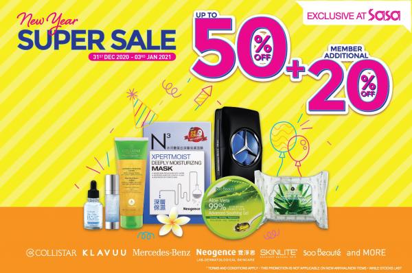 Sasa New Year Super Sale Up To 50% OFF (31 Dec 2020 - 3 Jan 2021)