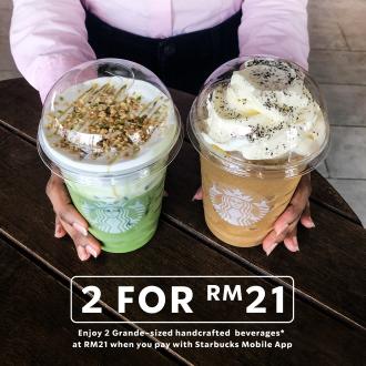 Starbucks Mobile Monday Promotion 2 Grande-sized Beverages @ RM21 (every Monday)