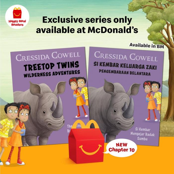 McDonald's FREE Happy Meal Readers The Twins Run After a Rhino Promotion McDonald's FREE Happy Meal Readers The Twins Run After a Rhino Promotion