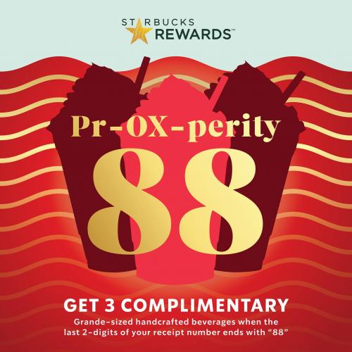 Starbucks CNY Pr-OX-perity Campaign FREE 3 Beverages (8 Feb 2021 - 18 Feb 2021)