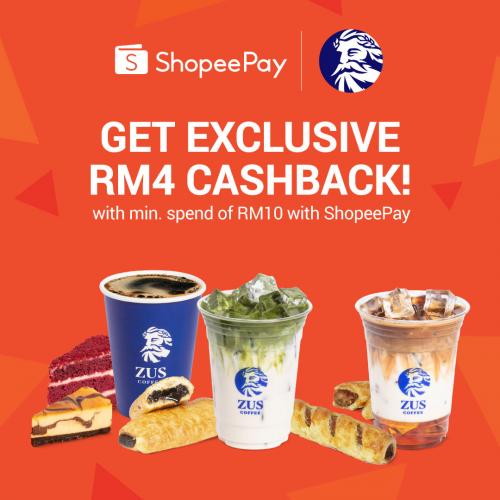 Zus Coffee RM4 Cashback Promotion pay with ShopeePay (valid until 30 Apr 2021)