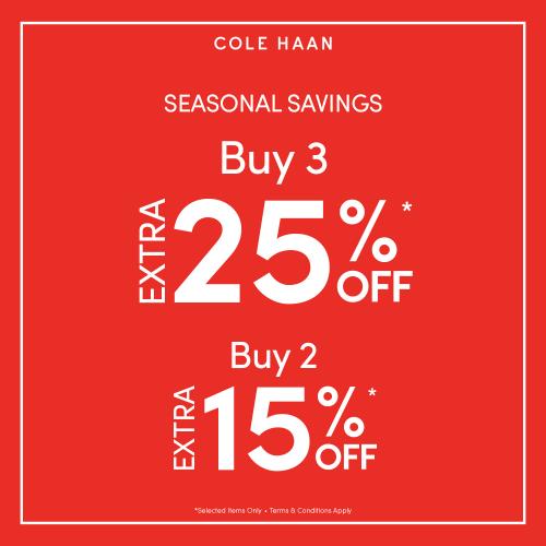 Cole Haan Seasonal Savings Sale Extra 25% OFF (valid until 14 Mar 2021)