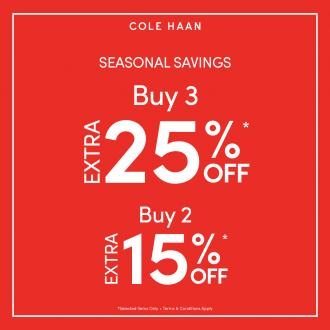 Cole Haan Seasonal Savings Sale Extra 25% OFF (valid until 14 March 2021)