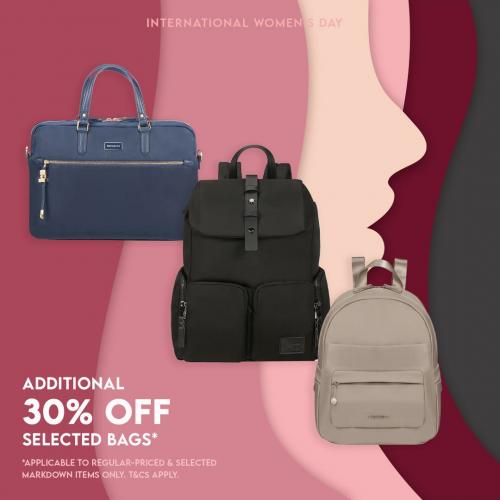 Samsonite International Women's Day Sale Additional 30% OFF (5 Mar 2021 - 14 Mar 2021)