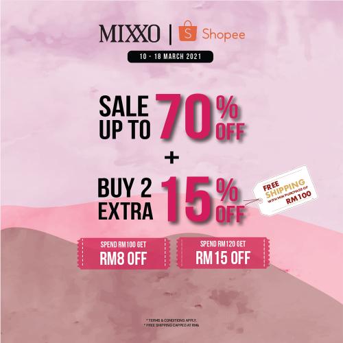 Mixxo Sale Up To 70% OFF on Shopee (10 Mar 2021 - 18 Mar 2021)