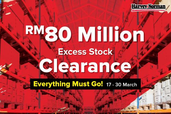 Harvey Norman RM80 Million Excess Stock Clearance Sale (17 Mar 2021 - 30 Mar 2021)