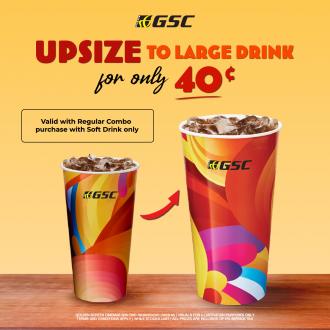 GSC Upsize to Large Drink @ 40 Cents Promotion (18 March 2021 - 7 April 2021)