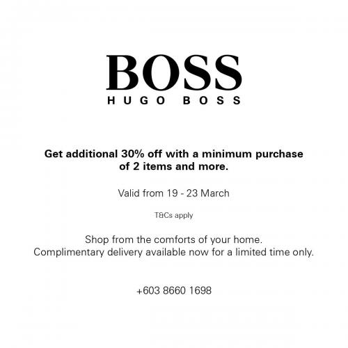 Hugo Boss Special Sale Additional 30% OFF at Mitsui Outlet Park (19 Mar 2021 - 23 Mar 2021)